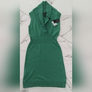 BCBGMaxAzria Emerald Cowl Neck Sweater Dress